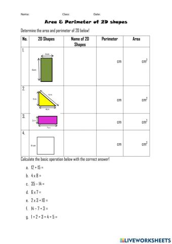 Area & perimeter