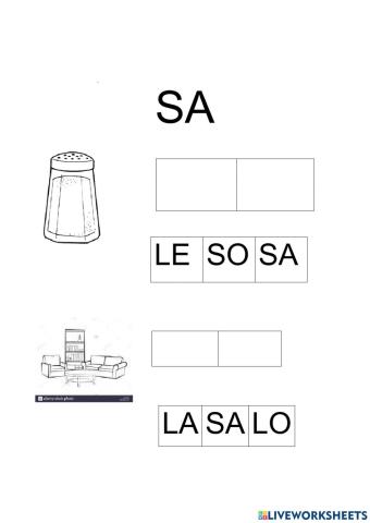 Sillabe SA,SO,SU,SI,SE