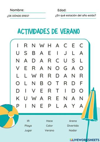 Actividades de Verano I