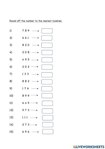 Y2 - Round off to the nearest hundred