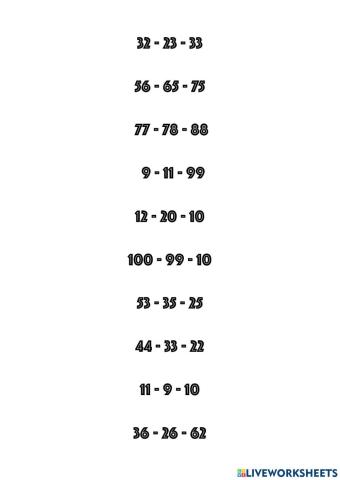 Zahlen 0-100