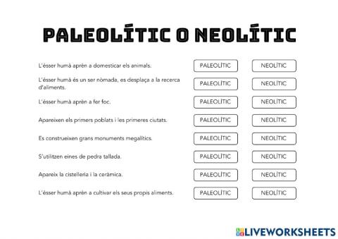 Paleolític o neolític