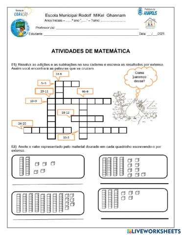 Atividade de matemática