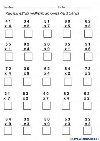 Tablas de multiplicar