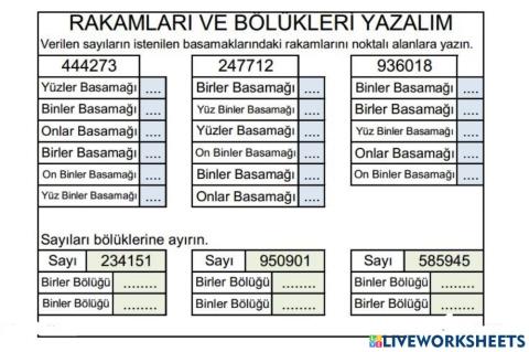 Basamak ve Bölük Kavramı