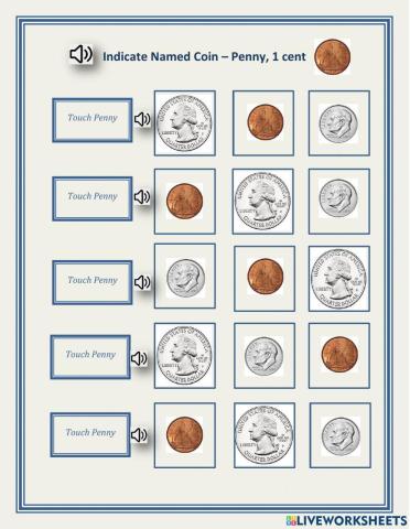 Indicate named coin - penny - 1.01 - George