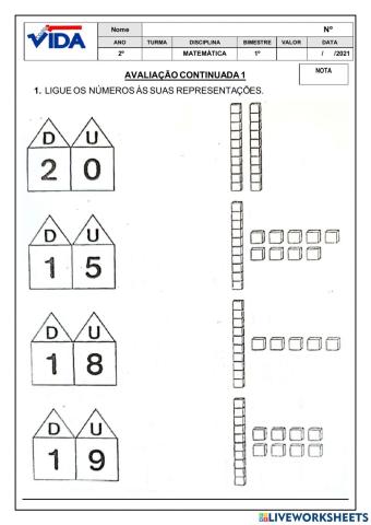 Avaliação continuada 1 Matemática