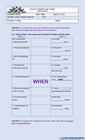 1. past simle-past continuous