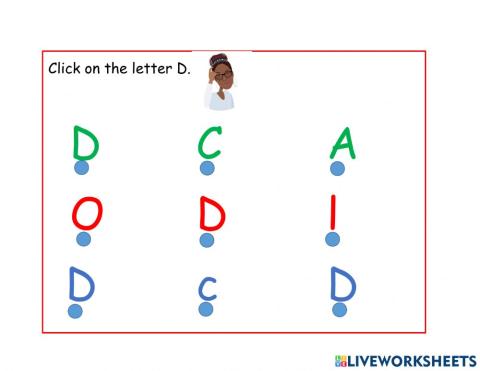 Identifying the letter D