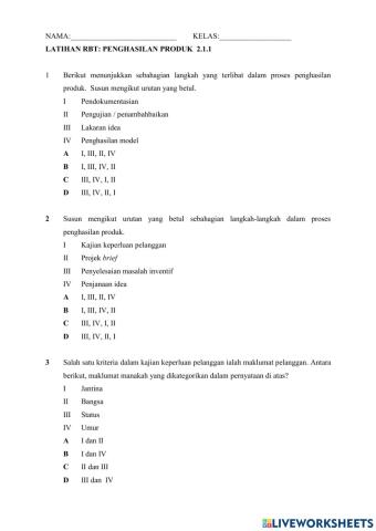 Rbt t3: penghasilan produk 2.1.1