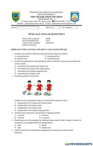 SOAL PTS PJOK 7 SM 2