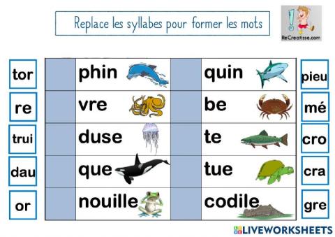 Syllabes manquantes 2