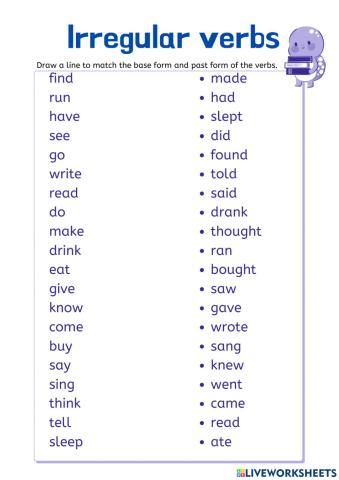 Irregular verbs primary