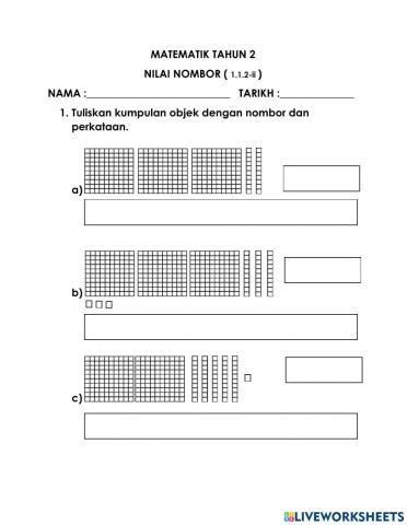 Nilai nombor MT Tahun 2