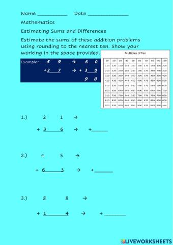 Estimating Sums and Differences - Computation