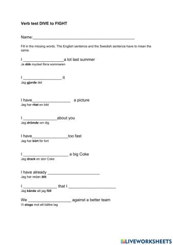 Irregular verbs