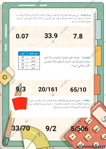 احتمالات الحوادث المستقلة والحوادث غير المستقلة