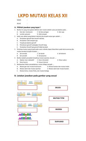 Mutasi kelas xii
