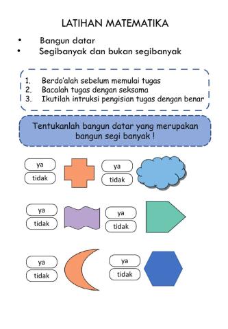 Menentukan bangun datar segibanyak dan bukan segibanyak