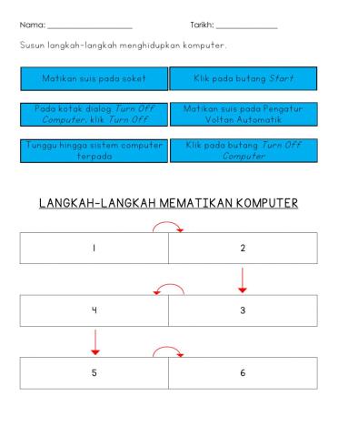 Lembaran TMK: Langkah mematikan komputer