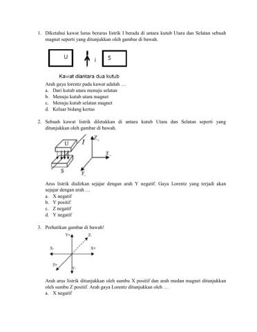 Latihan Kemagnetan (Gaya Lorentz)