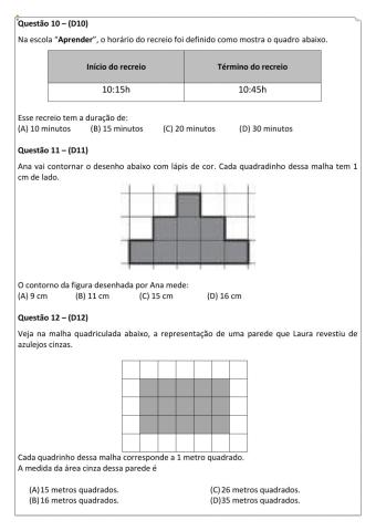 Avaliação diagnóstica 4 ano