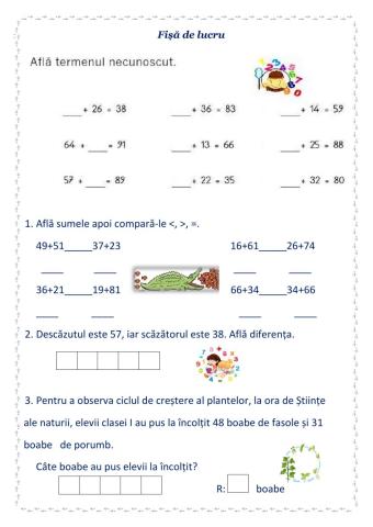 Matematică - Numerele naturale 0-100