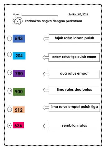 Nombor Bulat dalam Lingkungan 1000