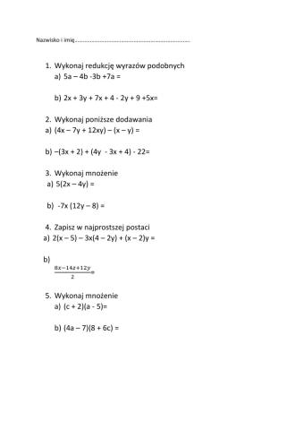 Wyrażenia algebraiczne