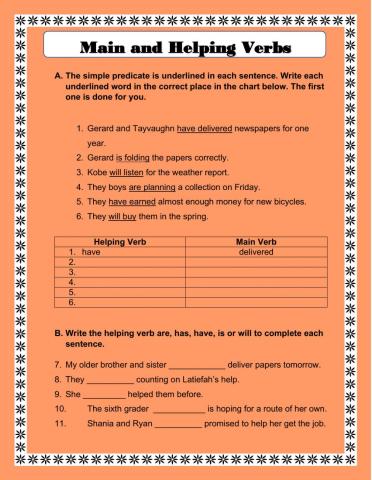 Main and Helping Verbs