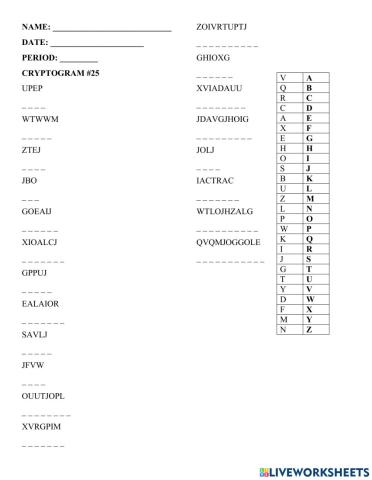 Cryptogram -25