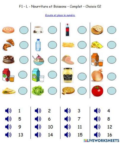 F1- L - Nourriture et boissons - Complet - Choisis 02