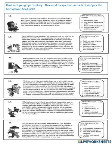 Finding Main Idea & Theme Part 2