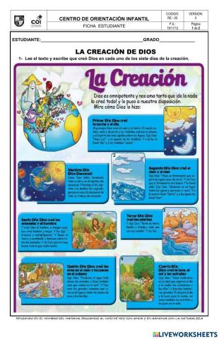 La creación de dios