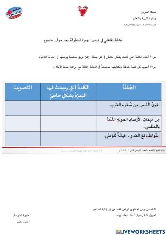 الهمزة المتطرفة بعد حرف مضموم