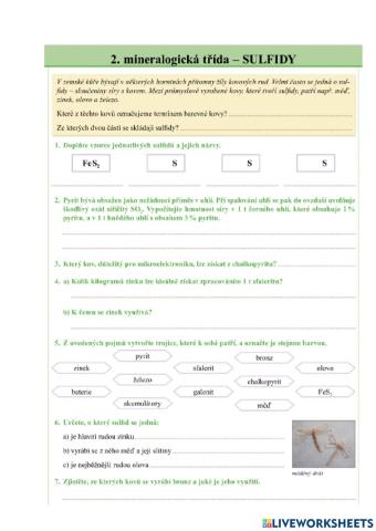 Mineralogie, sulfidy