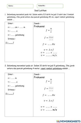 LKPD Latihan Soal Gelombang