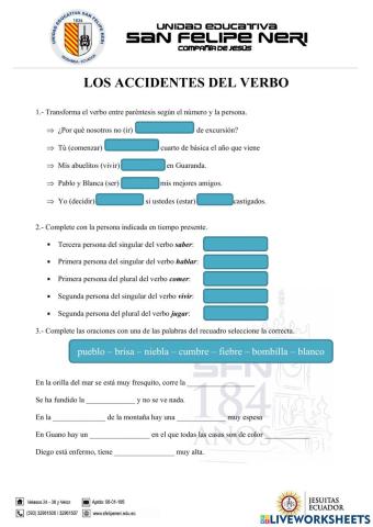 Los accidentes del verbo