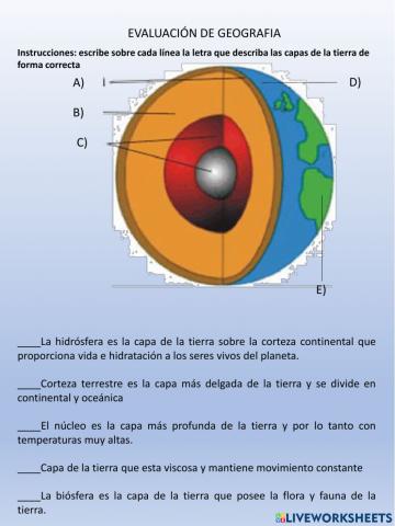 Evaluación de Geografía