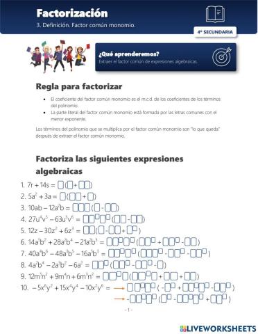 Factor común monomio