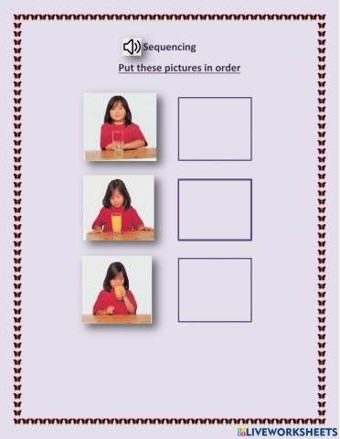 Sequencing - drinking orange juice