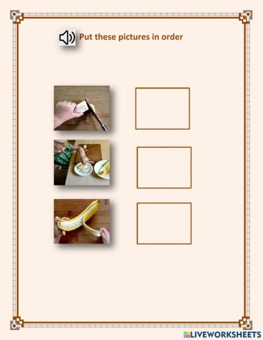 Sequencing - cutting banana