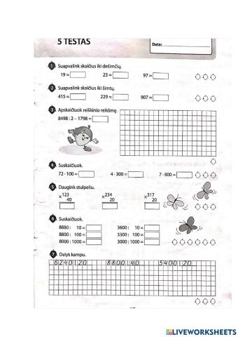 Matematika TESTAS 4 KL