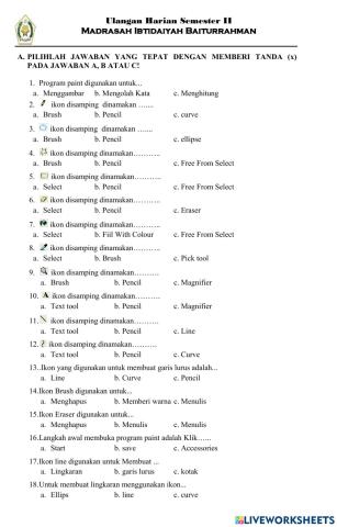 Latihan soal tik ii