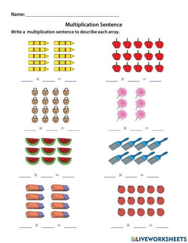 Multiplication Sentence: Array