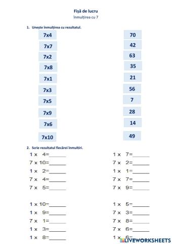 Inmultirea cu 7