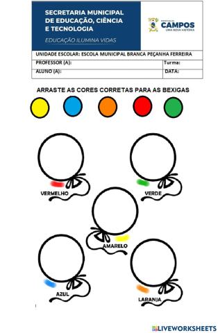 Cores no balão