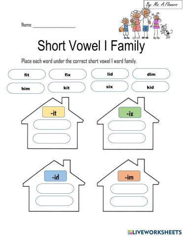 Short Vowel i Word Families