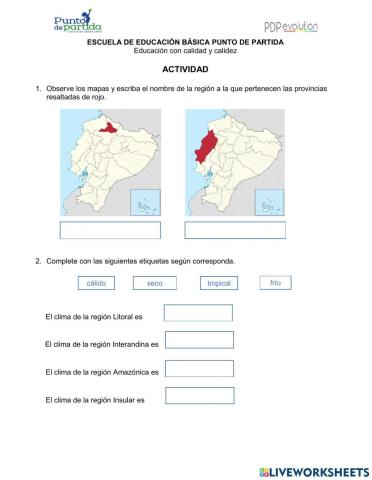 REGIONES NATURALES DEL ECUADOR