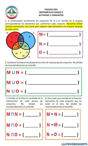 Operaciones entre Conjuntos